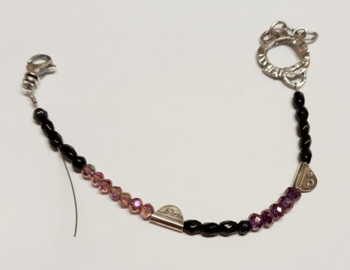 Judy Larson's Using Lower Quality Beads - , Wire Jewelry Design, Design, Beads, Add a closure to the other end of the beading wire.